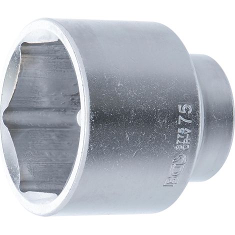 BGS  Vaso  de  impacto hexagonal  cuadrado  interior  25  mm  (1")  SW  75  mm  -  3775 (1/4)