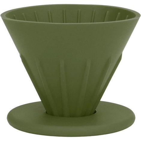 Kegelförmiger Tropfkaffeebereiter Wiederverwendbarer Filter Kaffeezubereitung Kompaktes Design Ca. 10 cm Durchmesser Grün (1/5)