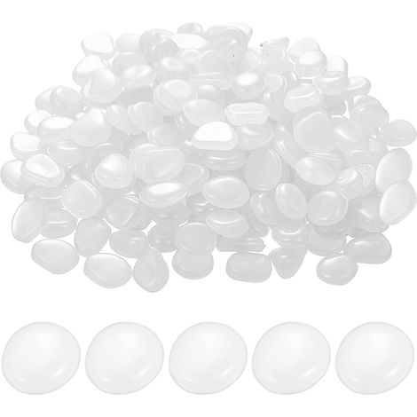 Leuchtsteine – 330 Stück – Weißes Harz – Nachtlicht – Garten-Aquarium-Dekoration – 0,8 bis 1 cm (1/5)
