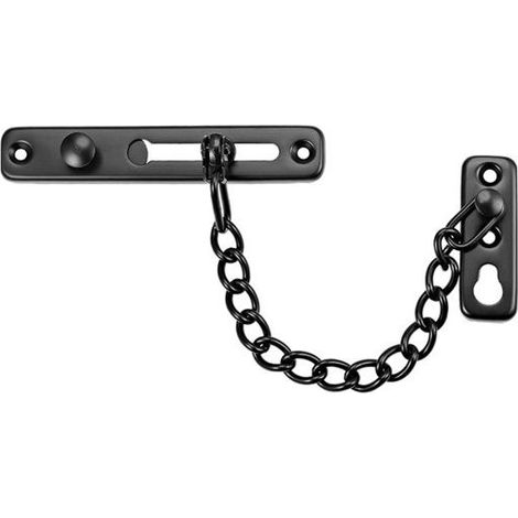 Türsicherung mit Kette – Sicherheitsriegel aus Edelstahl mit Federdruckverschluss – Für den Innen- und Außenbereich geeignet – 1 Stück (1/5)
