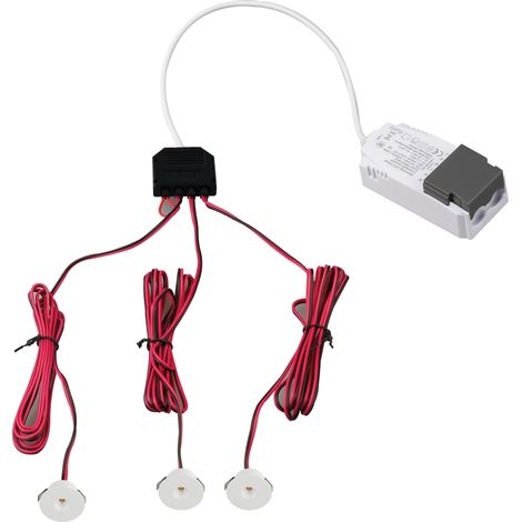 Kit 3 spots SHARK alu blanc LED 6,5W 3x130lm 3000K 50000h dimmables ARIC 51841