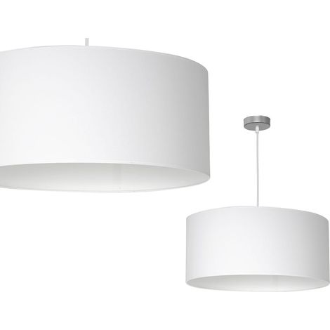 Suspension Milagro Casino Ø50 tissu blanc chromé E27 (1/4)