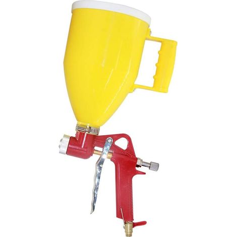 Pistolet pulvérisateur à trémie d'air avec buse de 4,0 mm/6,0 mm/8,0 mm Pulvérisateur de peinture pour cloisons sèches, jaune, 0,79 gallon (3 L) droit (1/3)
