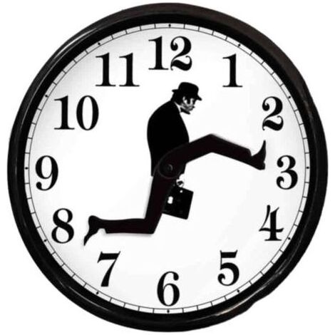 Ministry of Silly Walks Uhr, kreative Uhr, schwarzer Rahmen (1/5)