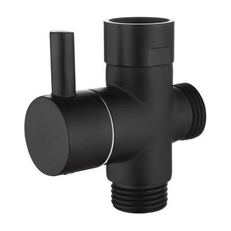 TAISHENGDA 3-Wege-Absperrventil aus Messing, 3/8"-12/17"-Adapter für Toilettenwasserleitung, Schwarz (1/5)