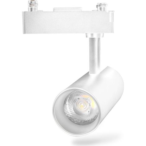 Spot de rail LED 24 W, blanc, trois fils, idéal pour éclairer les espaces commerciaux et résidentiels avec une efficacité énergétique. (1/2)