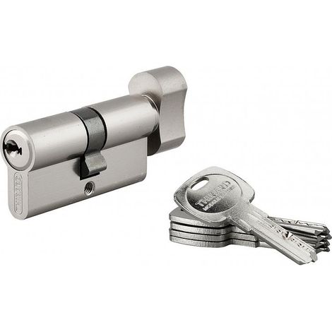 Cilindro europeo TRAFIC 6 con pomolo 30 x 30 mm, nichelato, 5 chiavi – THIRARD