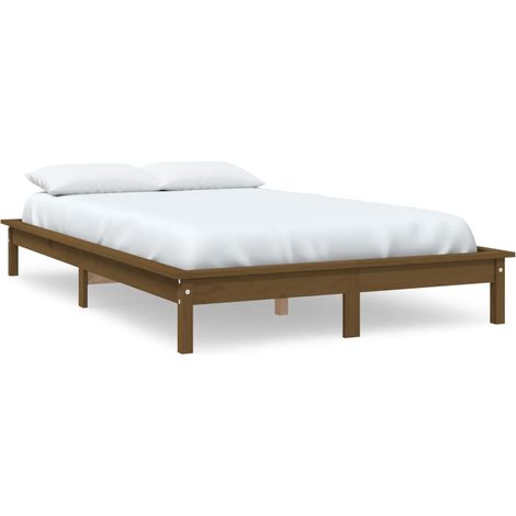 Maison Exclusive - Cadre de lit sans matelas marron miel 160x200 cm bois massif
