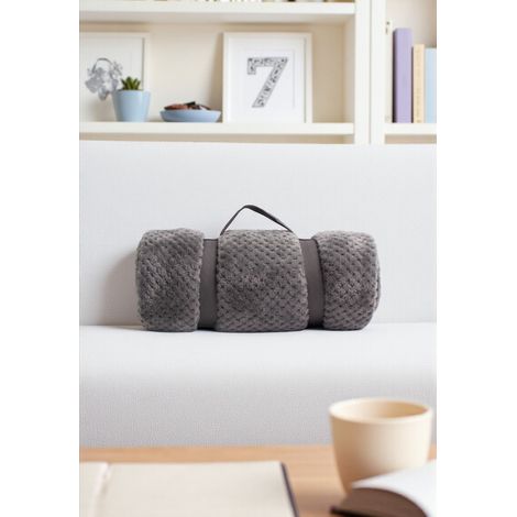 Luxurious Charcoal Home Waffle Throw (1/2)