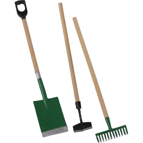 3pcs Miniature Garden Tools 1:12 Mini Zen Garden Rake Excavator Model Toys Early Educational Toys for Children Kids