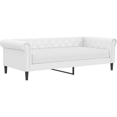 Maison Exclusive - Divano Letto con Materasso Bianco 90x200 cm in Similpelle