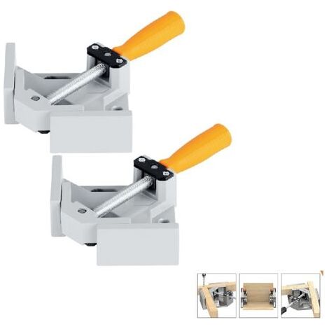 2 Pièces Serrage Angulaire,90 Degrés Serre Joint Angle Parfait,2 Poignée Ajustable, Étau de Serrage pour Menuiserie Charpentier, Outillage à Main (1/5)