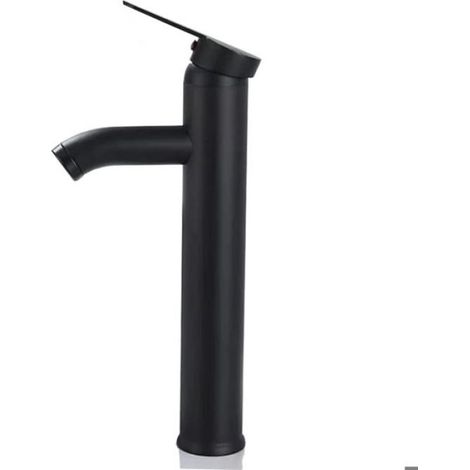 Robinet Noir Mat Cuivre Mitigeur Lavabo Salle de Bain Robinet Eau Chaud Froid Mate Bassin Robinetterie élégante et design rétro (1/5)