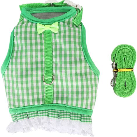 Harnais de conception de crochet et de boucle respirant mignon d'ourlet de dentelle de laisse de gilet de lapin pour le furet de Chinchilla S (1/5)