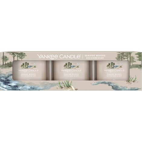 Coffret de mini bougies Yankee Candle « Bois et bord de mer » (3 x 37 g)