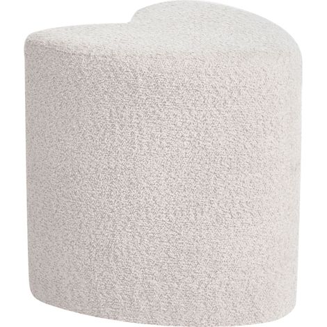 Pouf poggiapiedi imbottito a forma di cuore Pouf ottomano in ciniglia Beige Scotia
