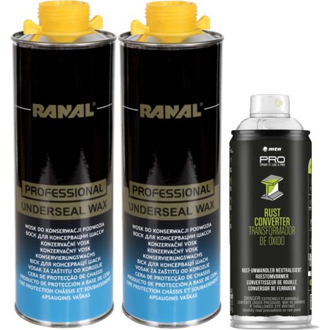 2 tubes de cire anticorrosion pour l'entretien du châssis (1 L) + 1 tube de dérouillant (400 ml) (1/4)