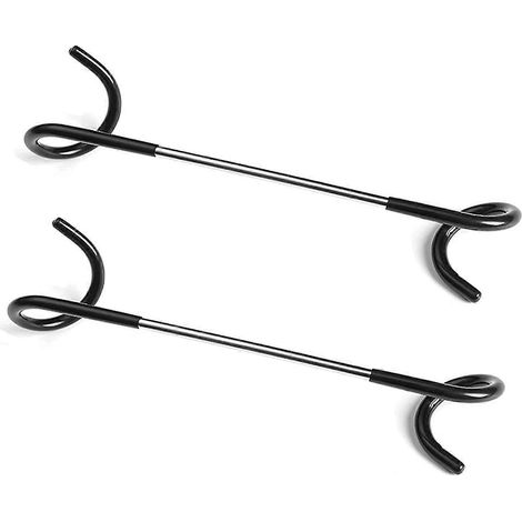 S-förmige Dampflampenhaken, Mehrzweck-Dampflampenhaken, 2er-Set, für Campingzelte, zweiseitige Metallhaken (schwarz) (1/5)