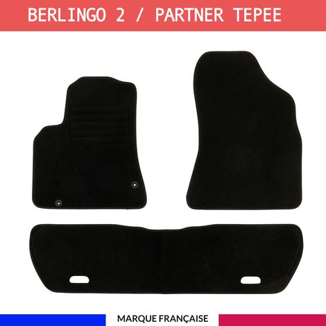 Tapis de voiture - Sur Mesure pour BERLINGO 2 / PARTNER tepee (2008 - 2018) - 3 pièces - Tapis de sol antidérapant pour automobile (1/4)