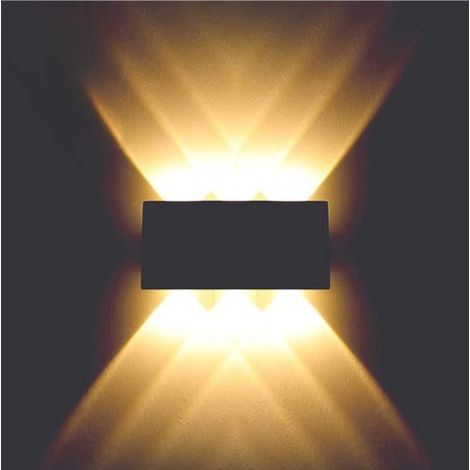 Applique exterieur led,led murale,appliques,applique murale exterieur led,Luminaire mural intérieur up and down 6W Applique led murale en aluminium Étanche IP65 Lumiere Blanc Chaud  (Noir ) (1/5)