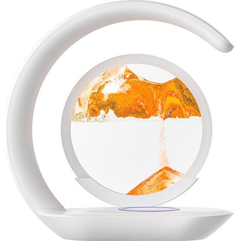 Chargeur sans fil 15W peinture sable mouvant veilleuse décoration bureau station rapide Orange (1/5)