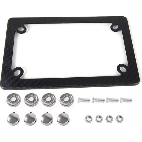 US-standard 4-hole motorcycle license plate frame, matte dry carbon fiber license plate frame, US-standard license plate frame modification supplies - carbon fiber - single pack (1/4)