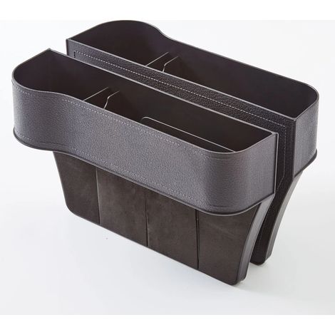 (1 paire noire) 1 paire d'organisateurs de siège auto, boîte de rangement pour fente, compartiment pour portefeuille et téléphone. (1/5)