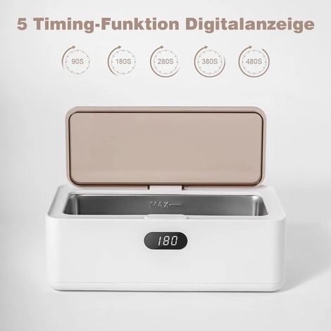 500-ml-Ultraschallreiniger, 45.000-Hz-Ultraschallreiniger, mit Korb und 5 Zeiteinstellungen, professioneller Ultraschallreiniger, geeignet für Brillen (1/5)