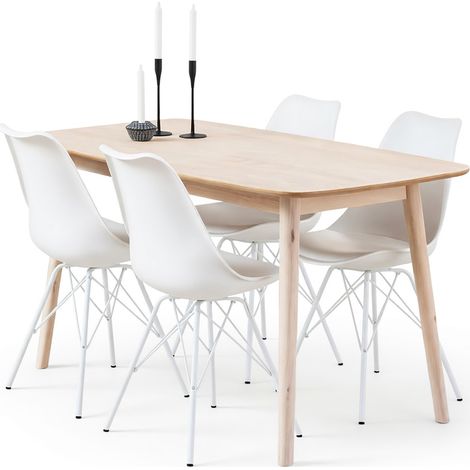 Conjunto de mesas y sillas para comedor Norsica Daltea 112 , 76x80x150cm, Diámetro: 0, Número de asientos: 4, Estilo: Escandinavo