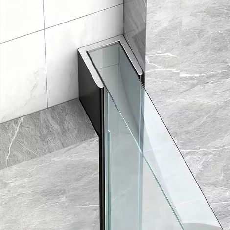 Profilé en U pour paroi de douche verre noir mat, rainure (1/5)