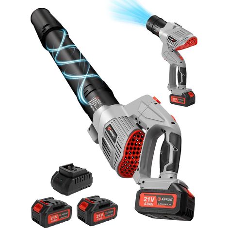 Souffleur à Feuilles sans Fil,Mode Turbo,1189m³/h,21V,souffleur à Feuilles 5 Vitesses avec 2 Batteries de 4.0 Ah et Chargeur,Rotation à 180 °,pour Le Nettoyage de la pelouse,du Garage,de la terrasse (1/5)