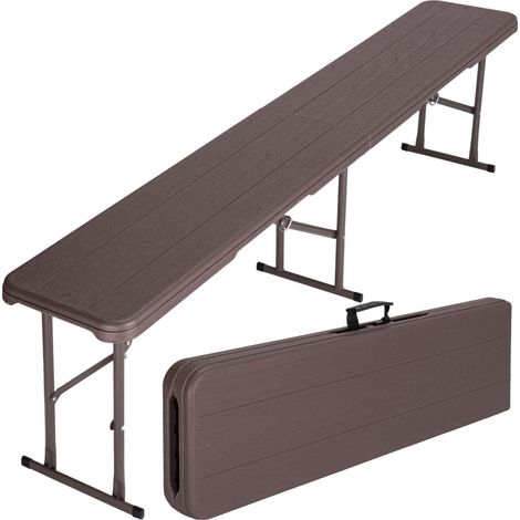 Banco plegable para catering, color marrón bosque, 183 cm. (1/5)