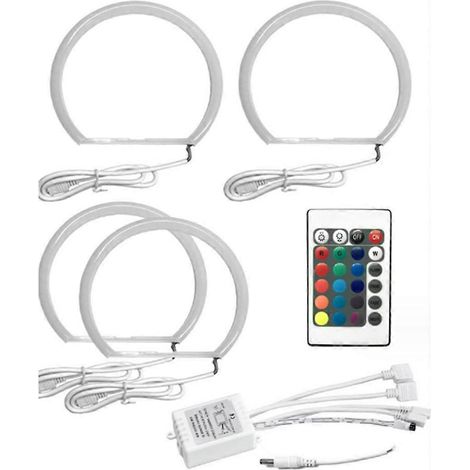Faros LED semicirculares “Angel Eyes” RGB de 131 mm para BMW (1/5)