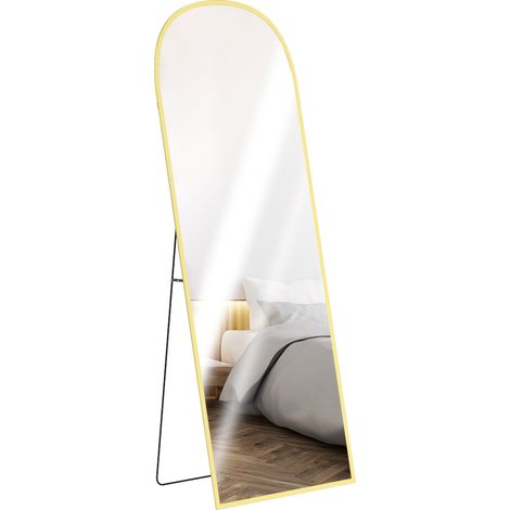 165cm Aluminium Frame Standing Mirror - Gold (1/5)