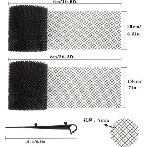 Dachrinnengitter, Dachrinnenschutzmatte, 8 m lang, Kunststoff, Laubschutz, 18 cm Maschenweite - Laubschutz (1/3)