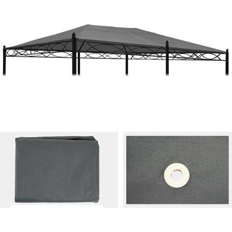 [NEUWERTIG] Ersatzbezug für Dach Pergola Pavillon Calpe 5x3m grau