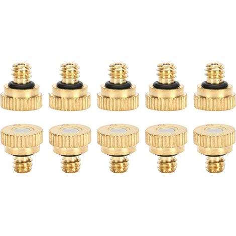 10 brass spray nozzles 0.2 mm – for low-pressure irrigation and misting systems in outdoor areas, tap connection