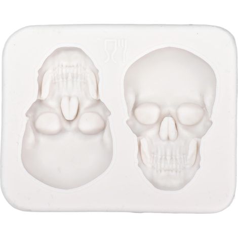 Moule de Cuisson en Forme de crâne en Silicone, Moule de Cuisson 3D, Moule à gâteau adapté pour la décoration Halloween Fudge Chocolat Bonbons Pâtisserie Mariage Fête d'anniversaire (1/5)