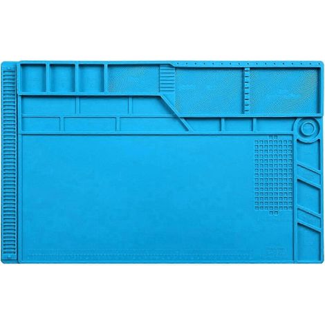 Elektronikreparaturmatte (35,5 x 28 cm), antistatische magnetische Silikon-Lötmatte, isolierte Arbeitsstation für Laptop und Smartphone (1/5)