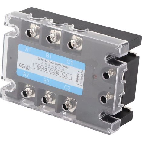 Relais statique triphasé SSR-3 D4860 60A 480V AC/DC pour équipement de contrôle de distribution