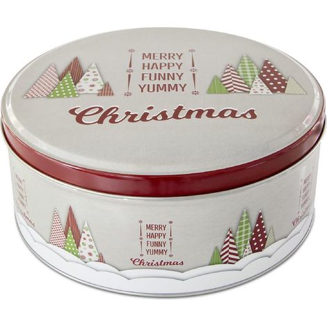 Städter Boîte à gâteaux Yummy Christmas Rond fer blanc Coloré 16 cm