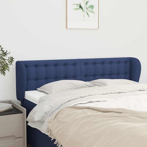 vidaXL Cabecero de tela azul 147x23x78/88 cm (1/5)