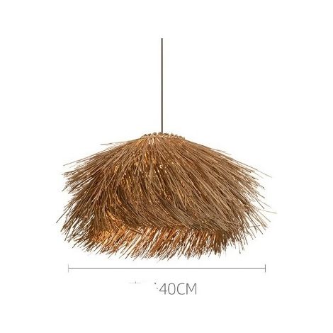 Suspension abat jour en fibres naturelles bohème D40cm (1/3)