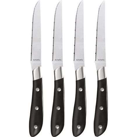 4er Set schwarze Steakmesser - Achille - Amefa