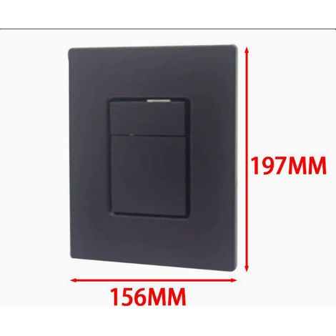 Panneau de chasse WC noir laqué 197156mm compatible GROHE COSMOPOLITAN SKATE double chasse économie eau (1/4)