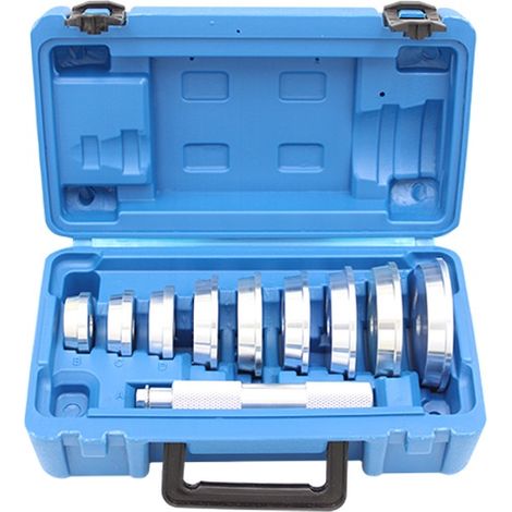 Kit de Presse à Roulements – Coffret de 10 Pièces avec Poignée Moletée & 9 Adaptateurs Bifaces