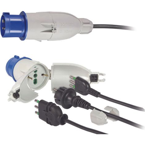ADATTATORE INDUSTRIALE SPINA 2 POLI + TERRA 16A PER PRESA SCHUKO IP44  16A colore blu 73020    FANTON