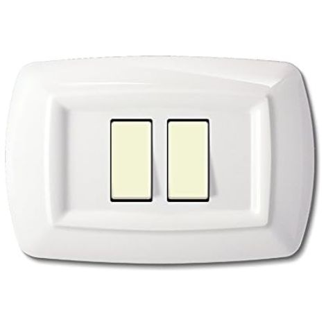 Placca Tondo' 2 Mod.Ravvicinati Bianco (Elettrocanali Cod. Ecl2597Wh)