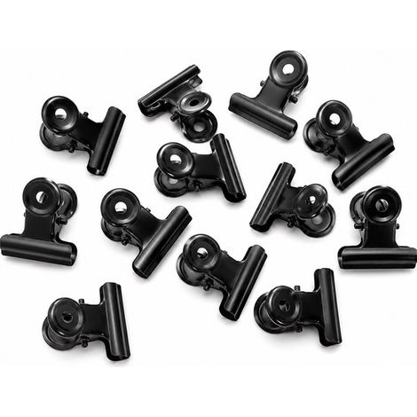 Lot de 12 clips pour étagère murale - Pinces métalliques porte-photos - Pour décoration murale et tableau mémo (1/5)