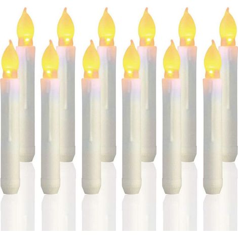 Lot de 12 Bougies Led Flamme Vacillante Blanche, pour Nol (1/5)